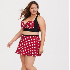 Torrid Minnie Mouse swim skirt sz 1&2 NWT